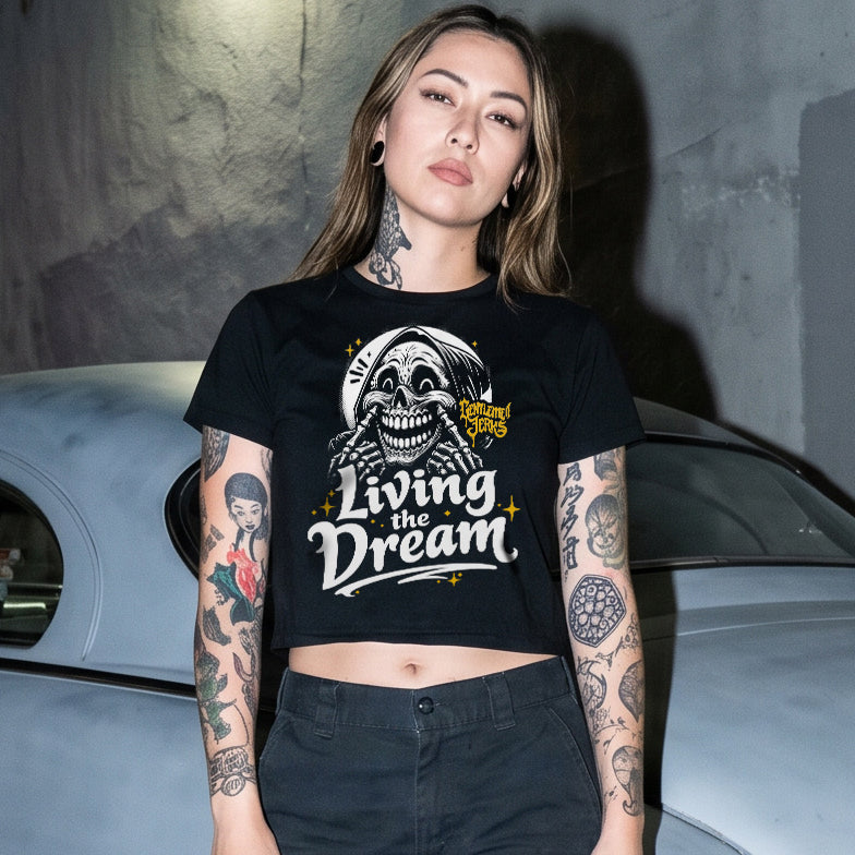 Living The Dream • Women’s Crop Top Tee