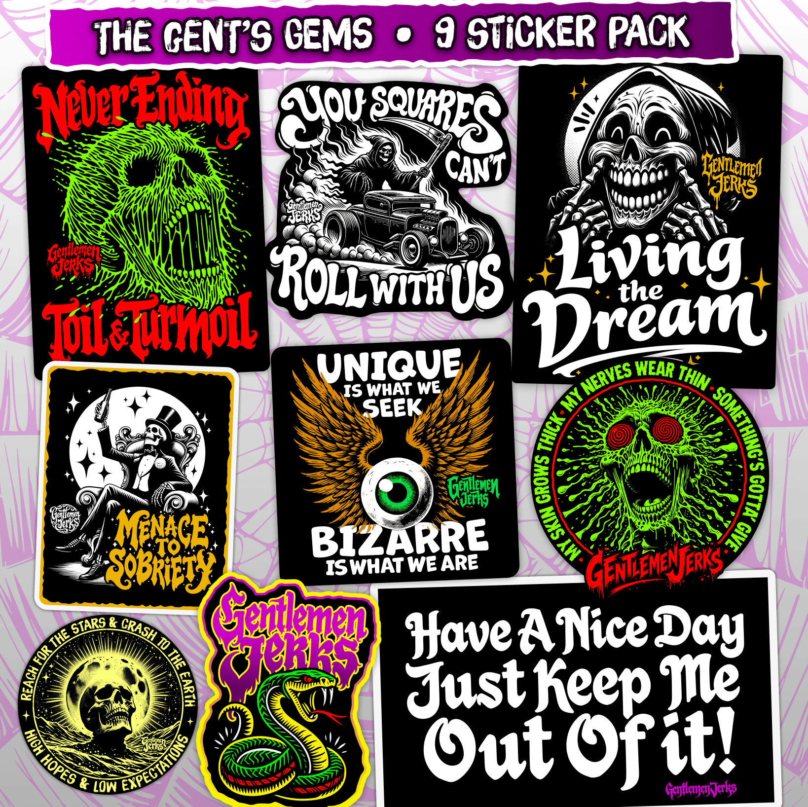 The Gent's Gems  • Vinyl Sticker 9 Pack