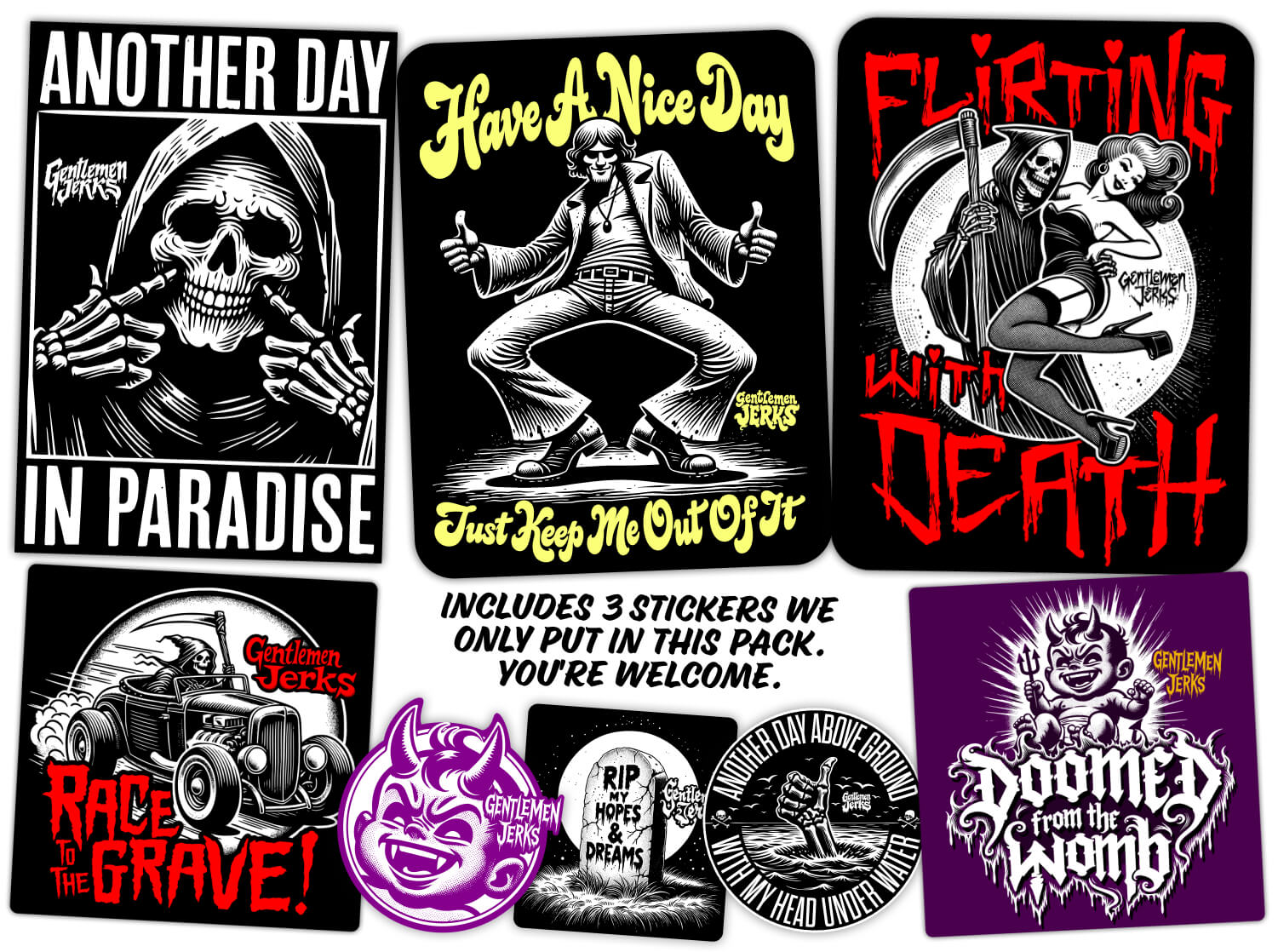 The Jerk's Jackpot  • Vinyl Sticker 8 Pack