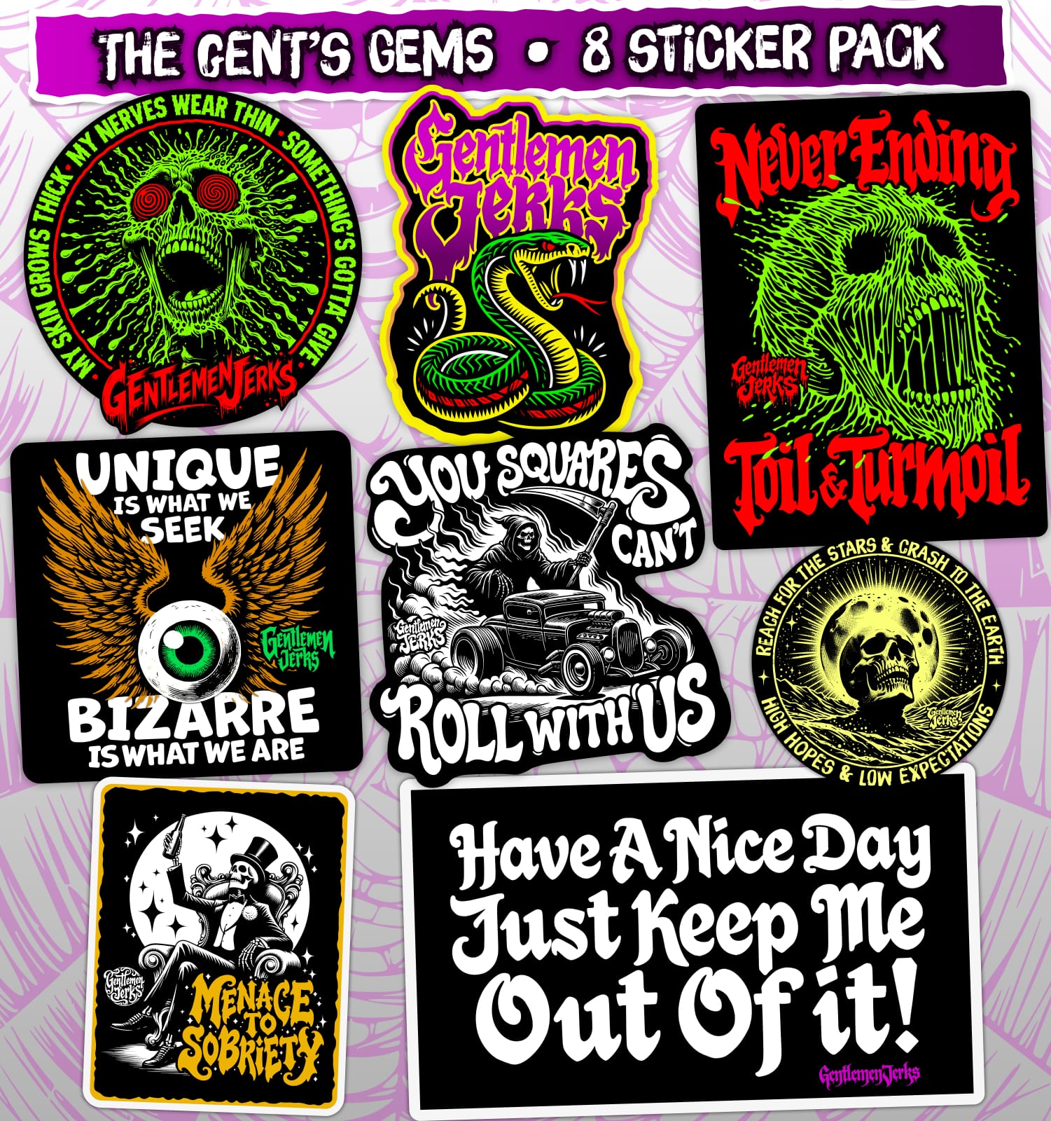 The Gent's Gems  • Vinyl Sticker 8 Pack
